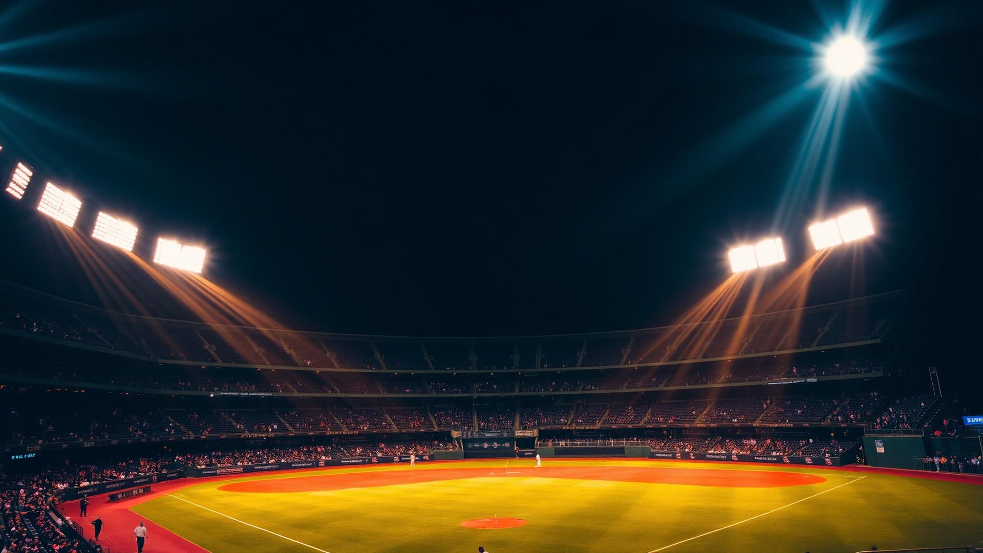 Stadium under floodlights